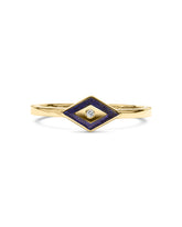 The Rhombus Ring - Dark blue Enamel